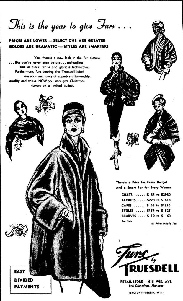 Furs by Truesdell, 613 Wisconsin Ave., Racine